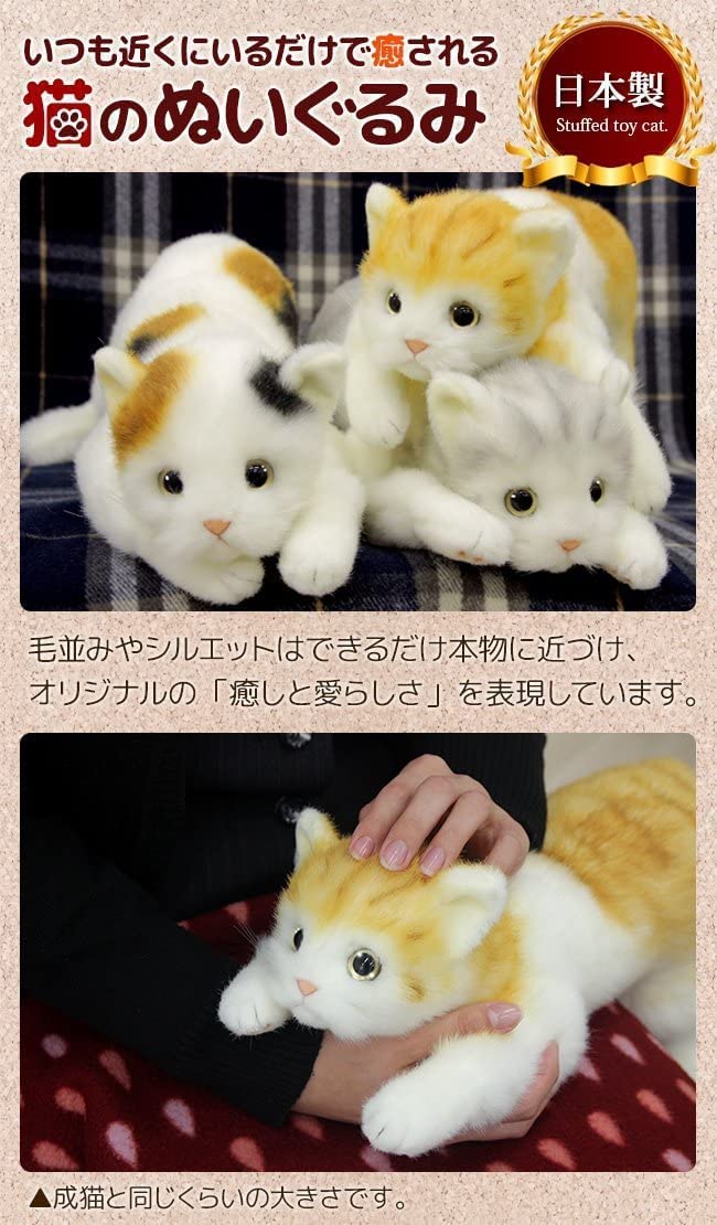 Amazon.co.jp: 童心 クロネコL 日本製リアルシリーズ 猫のぬいぐるみ 
