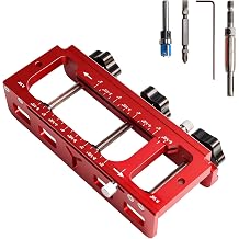 Door Hinge Mortise Jig Kit, Adjustable Aluminum Alloy Dual Clamping Door Hinge Jig Hinge Installation Kit, Suitable for 2.5-5 Inch Hinges, Woodworking Positioning Drilling Tool