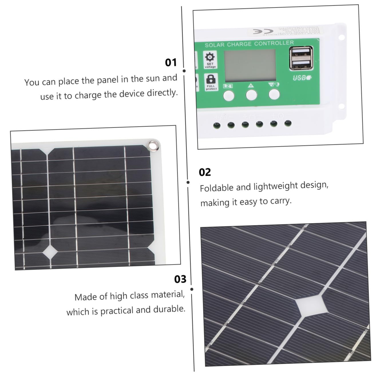 Caricatore Solare Portatile da 40w 18v, Pannello Fotovoltaico Monocristallino Flessibile Ricarica USB per Viaggio e Arrampicata