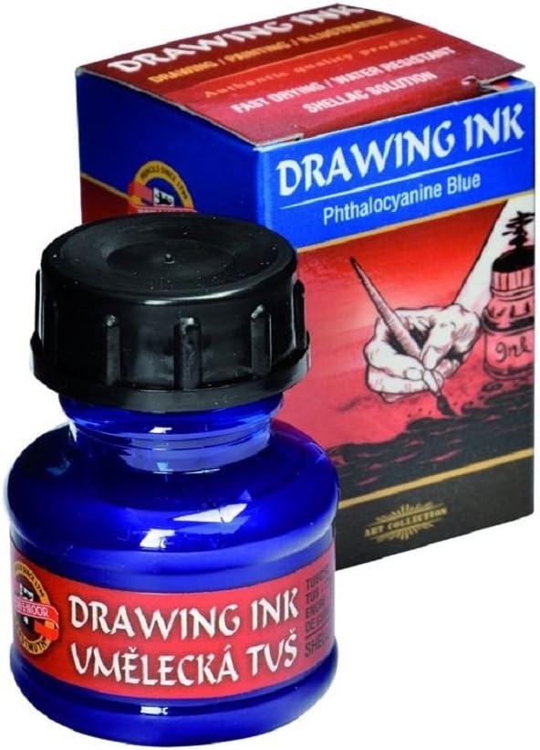 Koh-I-NoorHardtmuth Artist's Drawing Ink - 20 g Bottle - Phthalocyanine Blue (2400)