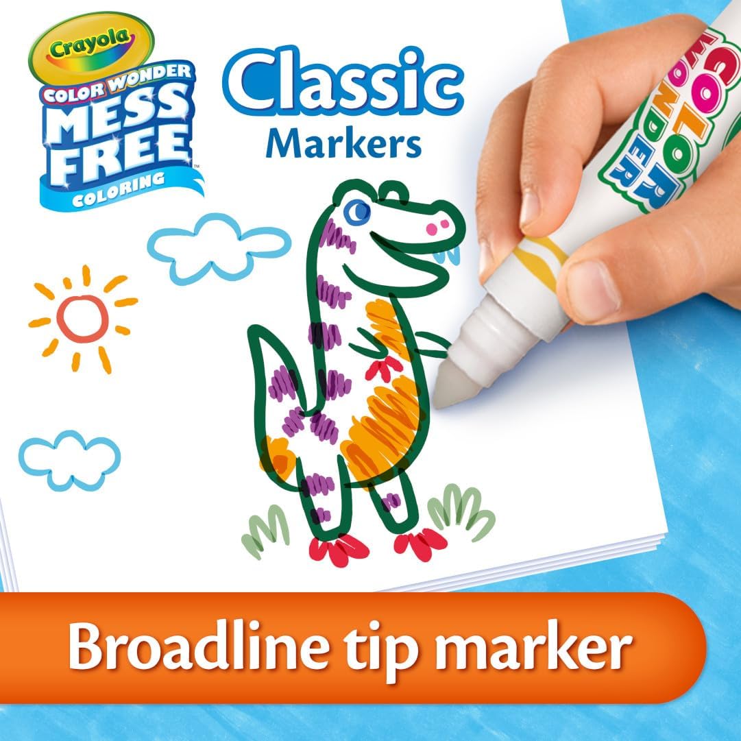 Crayola Color Wonder Marker Set, 20 Mess Free Broad Line Markers for ...