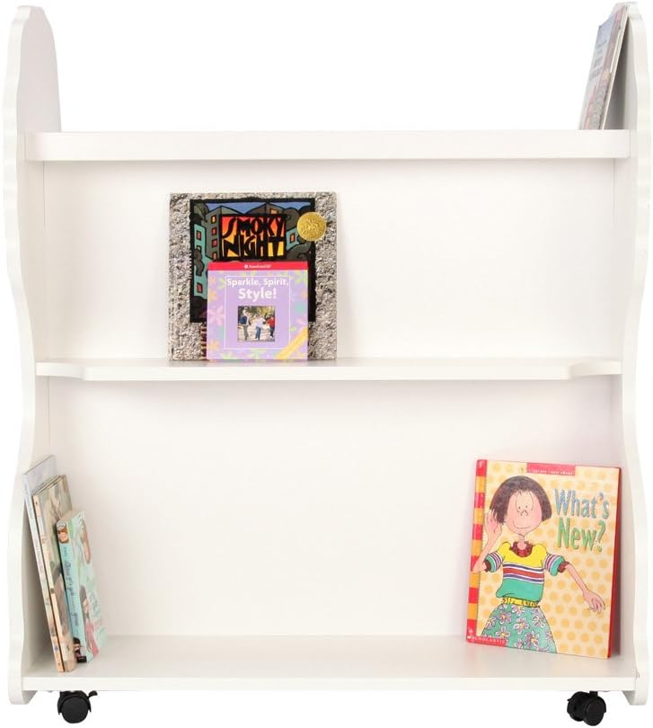 Limited Stock Ace Baby Furniture Lion Mobile Double-Sided Bookcase, White