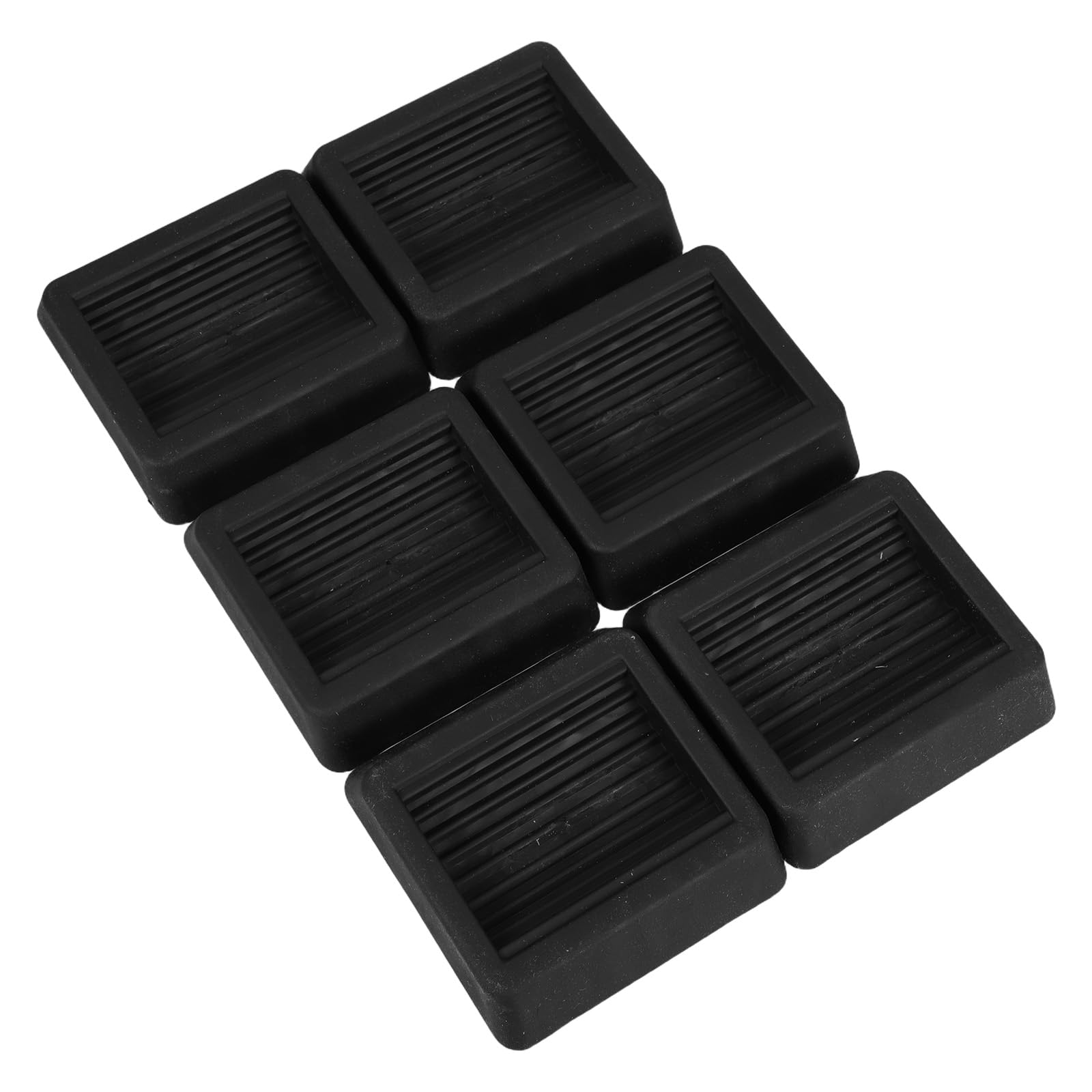 Patins en caoutchouc antidérapants pour roulettes de meubles carrés noirs Tofficu 6x