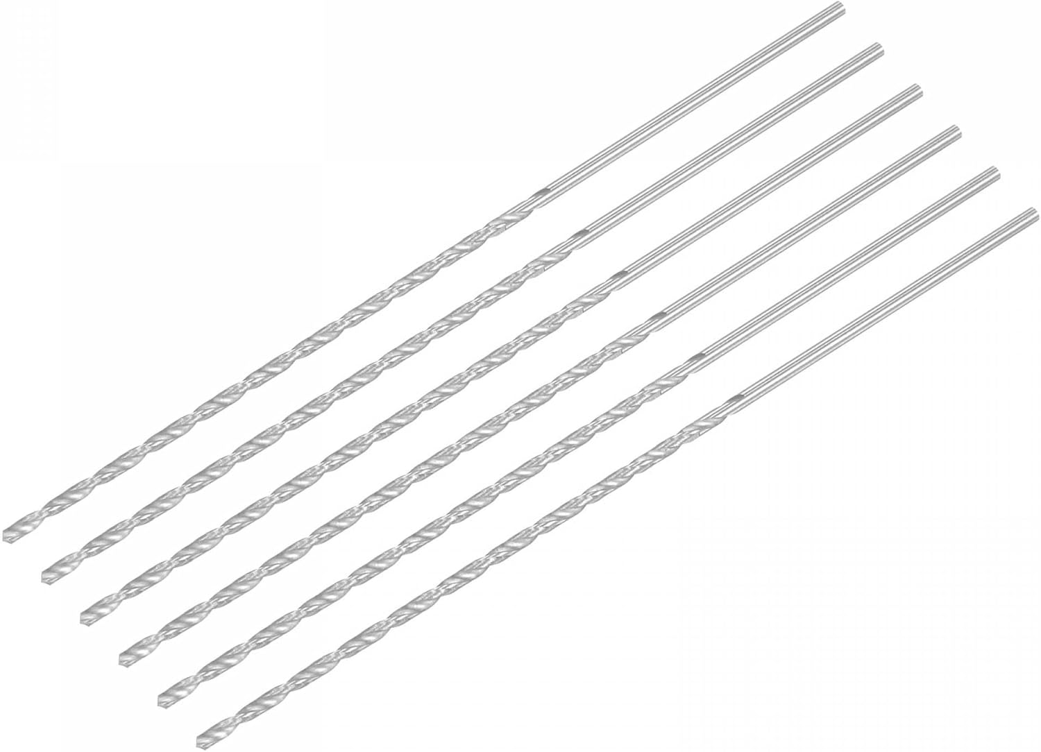 uxcell HSS(High Speed Steel) Extra Long Twist Drill Bits, 4mm Drill Diameter 160mm Length for Hardened Metal Woodwork Plastic Aluminum Alloy 6 Pcs