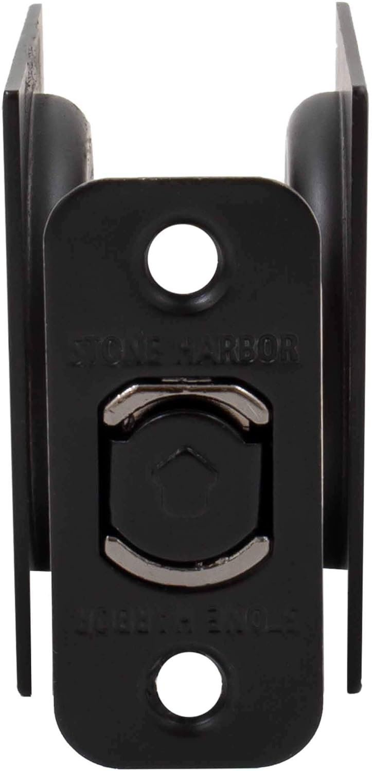 Stone Harbor Hardware Contemporary Square Pocket Door Lock, Passage Function, 2-3/8" Backset, Matte Black