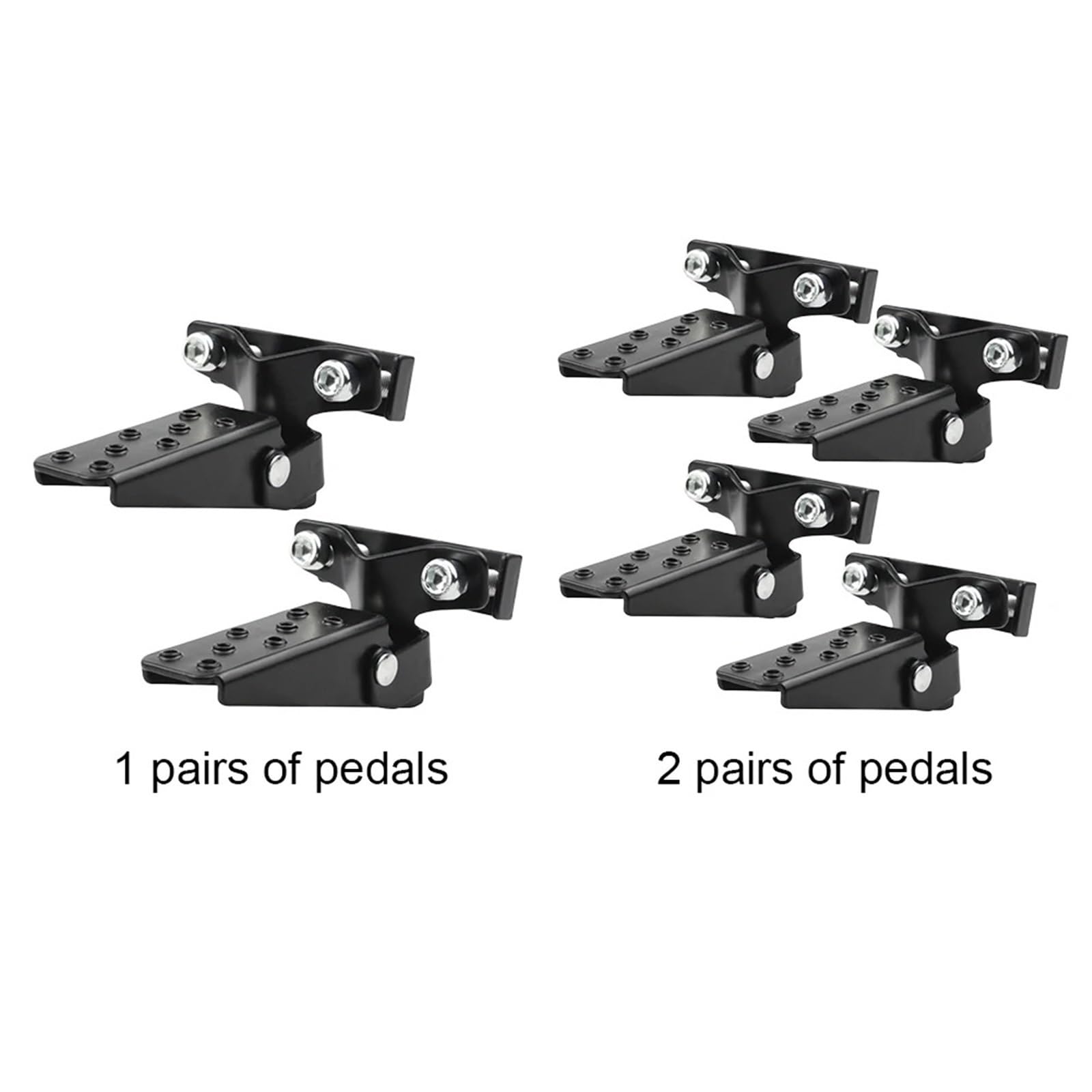 regulowany Pedały 1/2 pary czarnych podnóżków motocyklowych składanych tylnych(2 Pair)