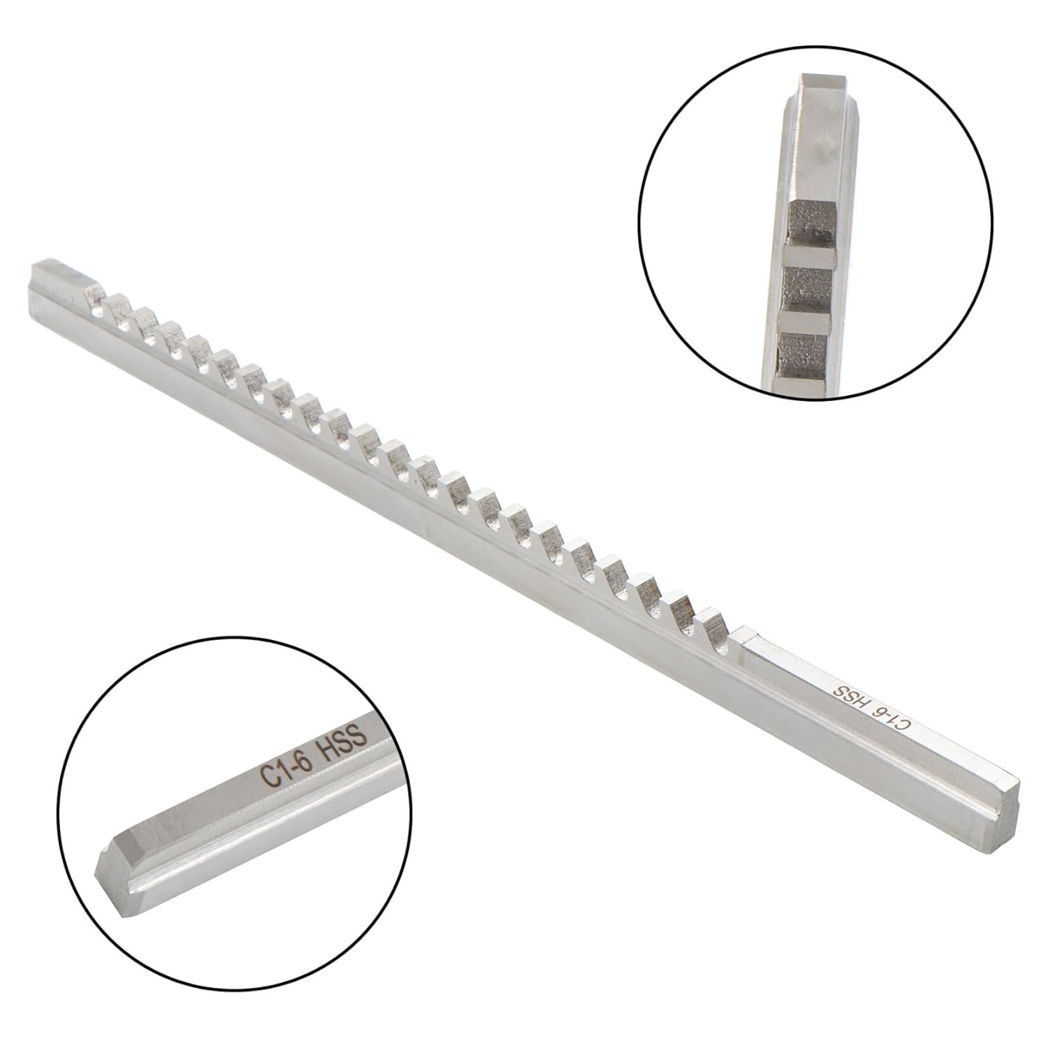 findmall 6mm Keyway Broach, C Push Type, High Speed Steel, Metric Sized, for CNC Machine