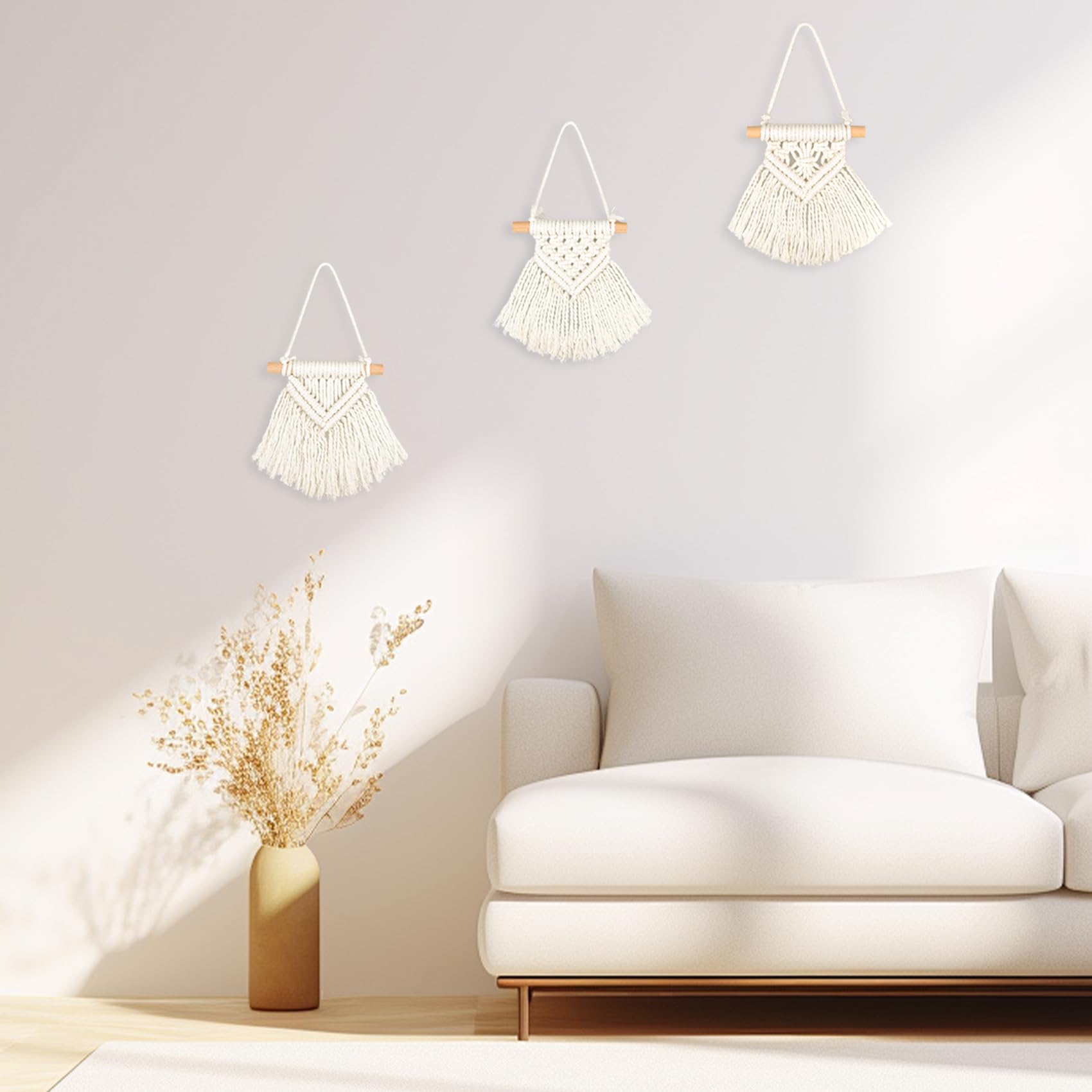 HNLMZ Arazzo da Parete in Macramè,Arazzi Tessuti a Mano in Stile Boemo, Arazzo Fatto a Mano Decorazione da Parete Per Soggiorno, Camera da Letto, Matrimonio, Decorazione Natalizia (Cachi) : HNLMZ