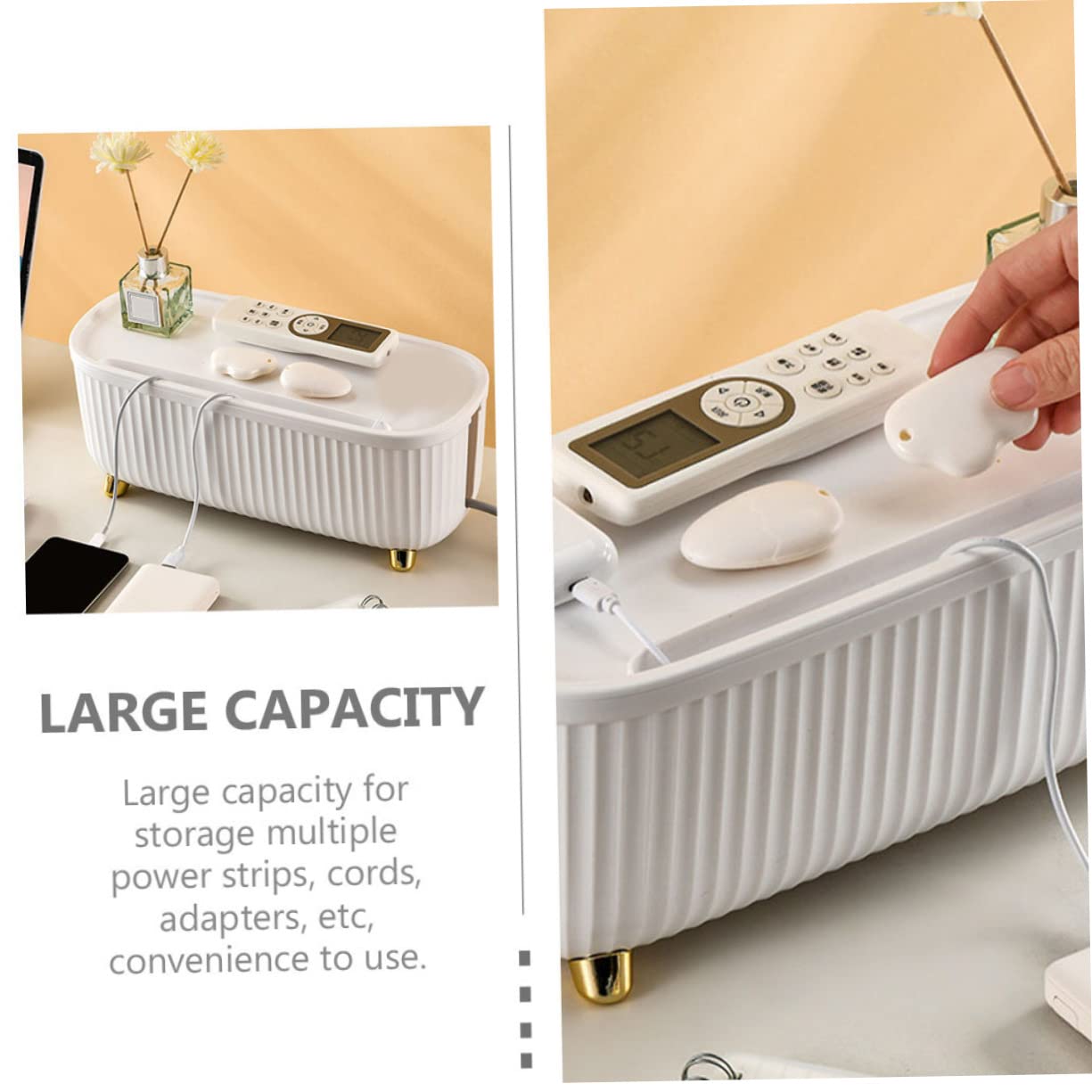Caja Organizadora de Cables Grande Abs para Regletas y Enchufes