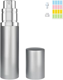 perfume travel refillable bottle portable spray bottle fragrance pump filling from below mini bag size 5ml for travel and exit (grey)