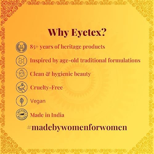 Miniatura 4 de Eyetex Pallavi Sindoor - 100% agradable al tacto, de larga duración, acabado semimate, contiene gomas naturales, a prueba de decoloración (0.53 oz,