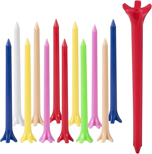 Paquete de 100 camisetas de golf de plástico profesionales duraderas de 2 3/4 pulgadas a granel (colores aleatorios)