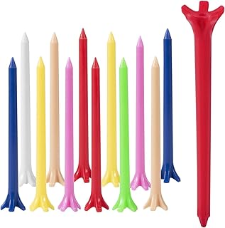 100 Pack Assorted Colors Professional Durable 2 3/4 Inch Plastic Golf Tees Bulk (Random Colors)