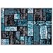 Luxe Weavers Geometric Squares Turquoise 5x7 Modern Abstract Area Rug