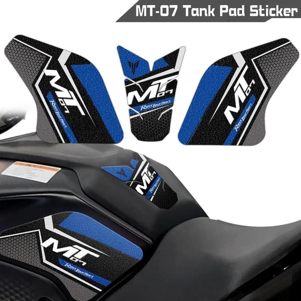 Tank Protection Sticker for MT07 MT-07 2021 2022 2023 2024 Motorcycle Fuel Tank Pad Sticker Knee Grip Traction Protector Decals