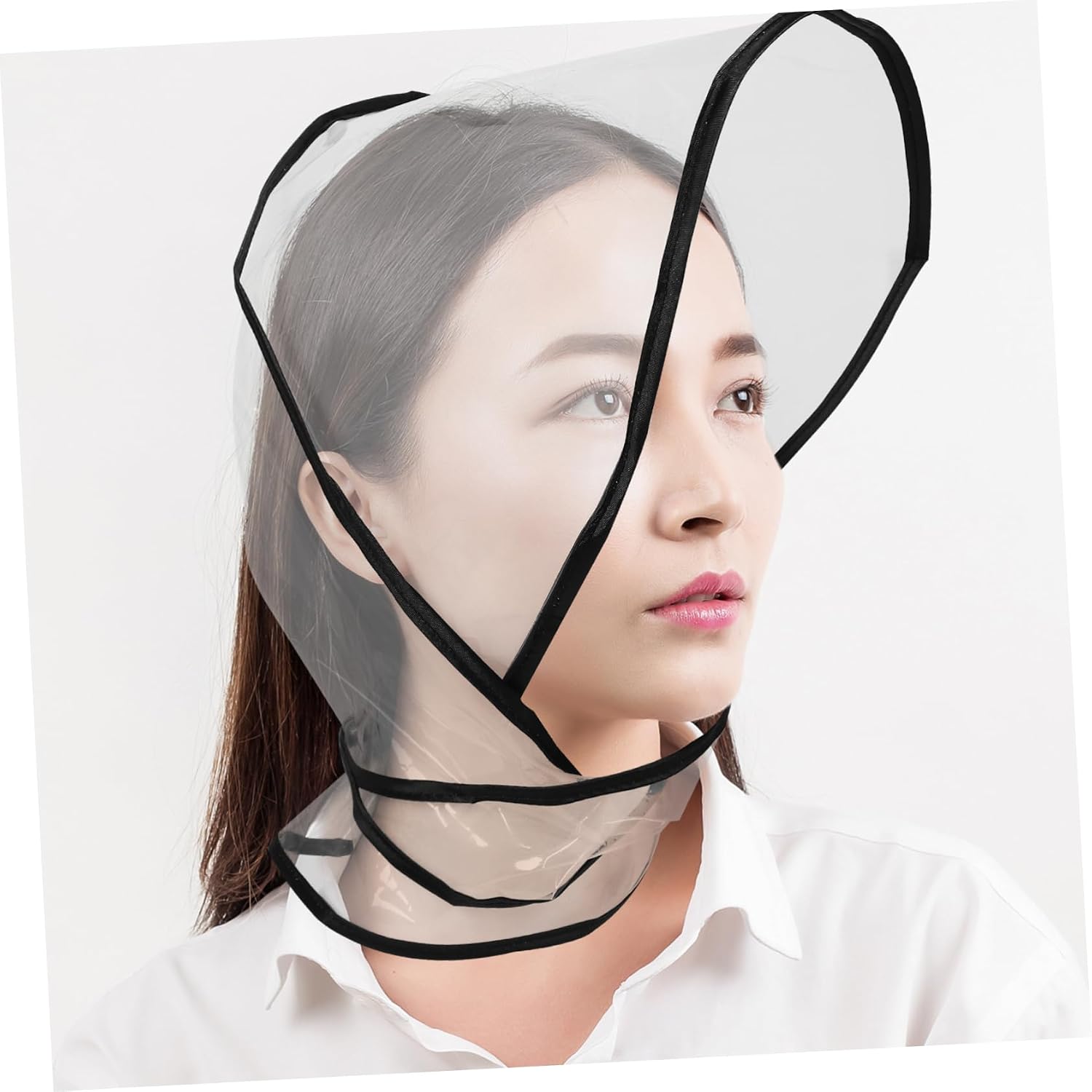 NOLITOY 2PCS Clear Rain Bonnet with Visor Plastic Hair Protector for Women Travel Friendly Raining Accessories to Maintain Hairstyle and Ensure Clear Visibility