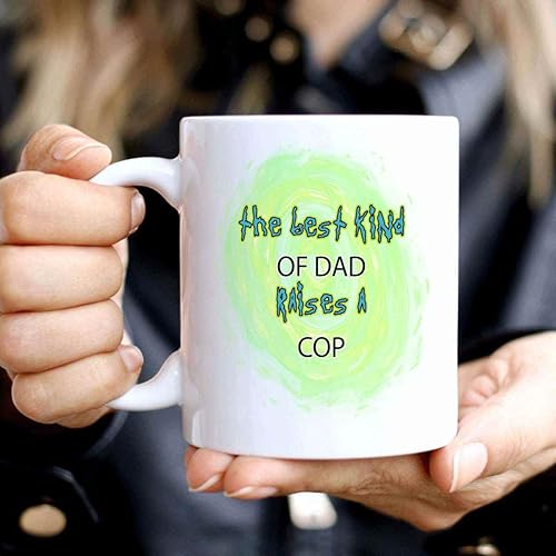 Miniatura 2 de Novelty Gift Kind Of Dad - C.o.p. Gift for Father on Family Day - Raises a C.o.p. Quote - Natural Multicolor - 11 Oz White Ceramic Coffee Mug