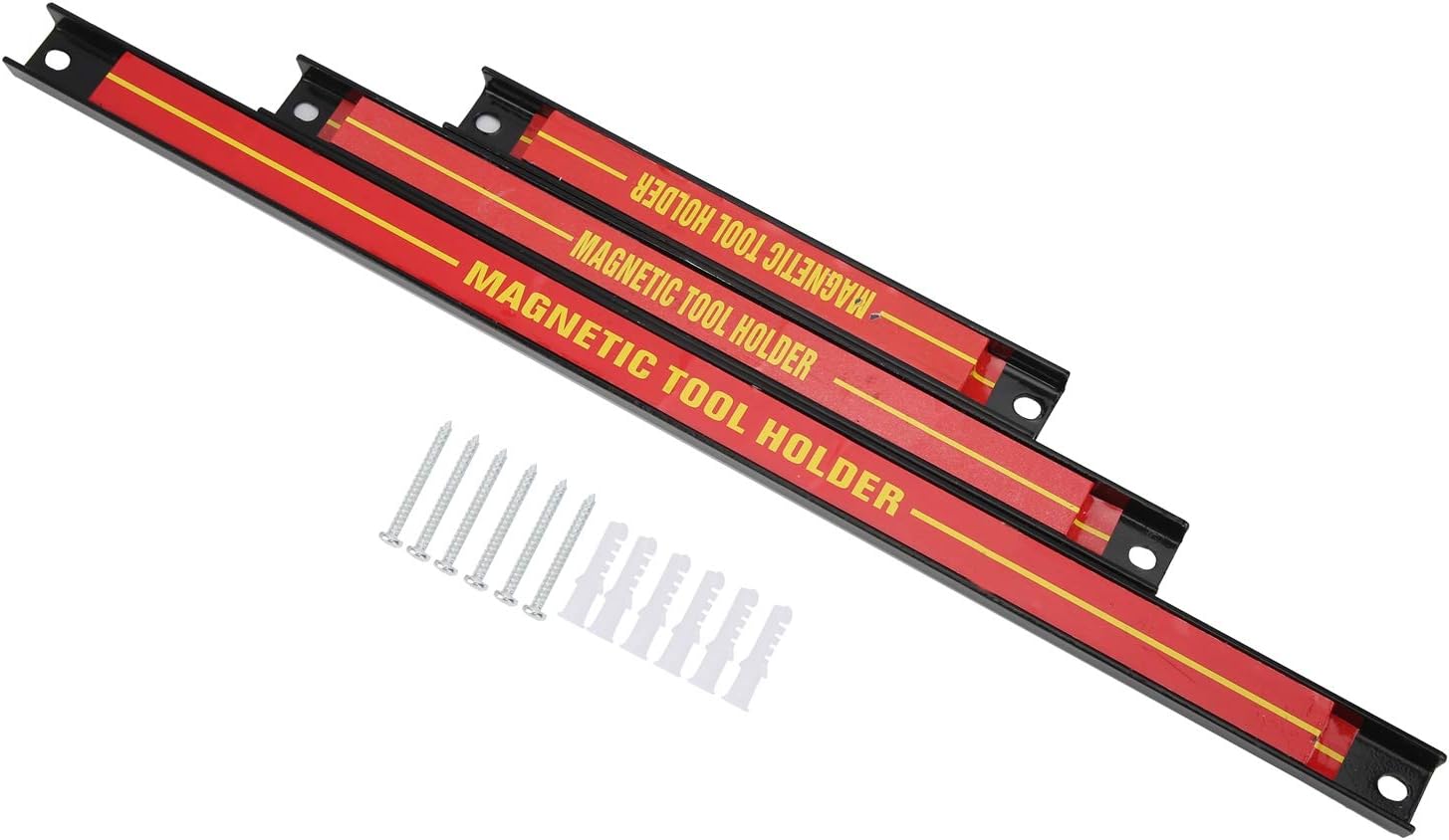 Magnetic Tool Holder Storage Strip Bar Hardware Organizer 200 300 460mm Black Red for Industrial Supplies
