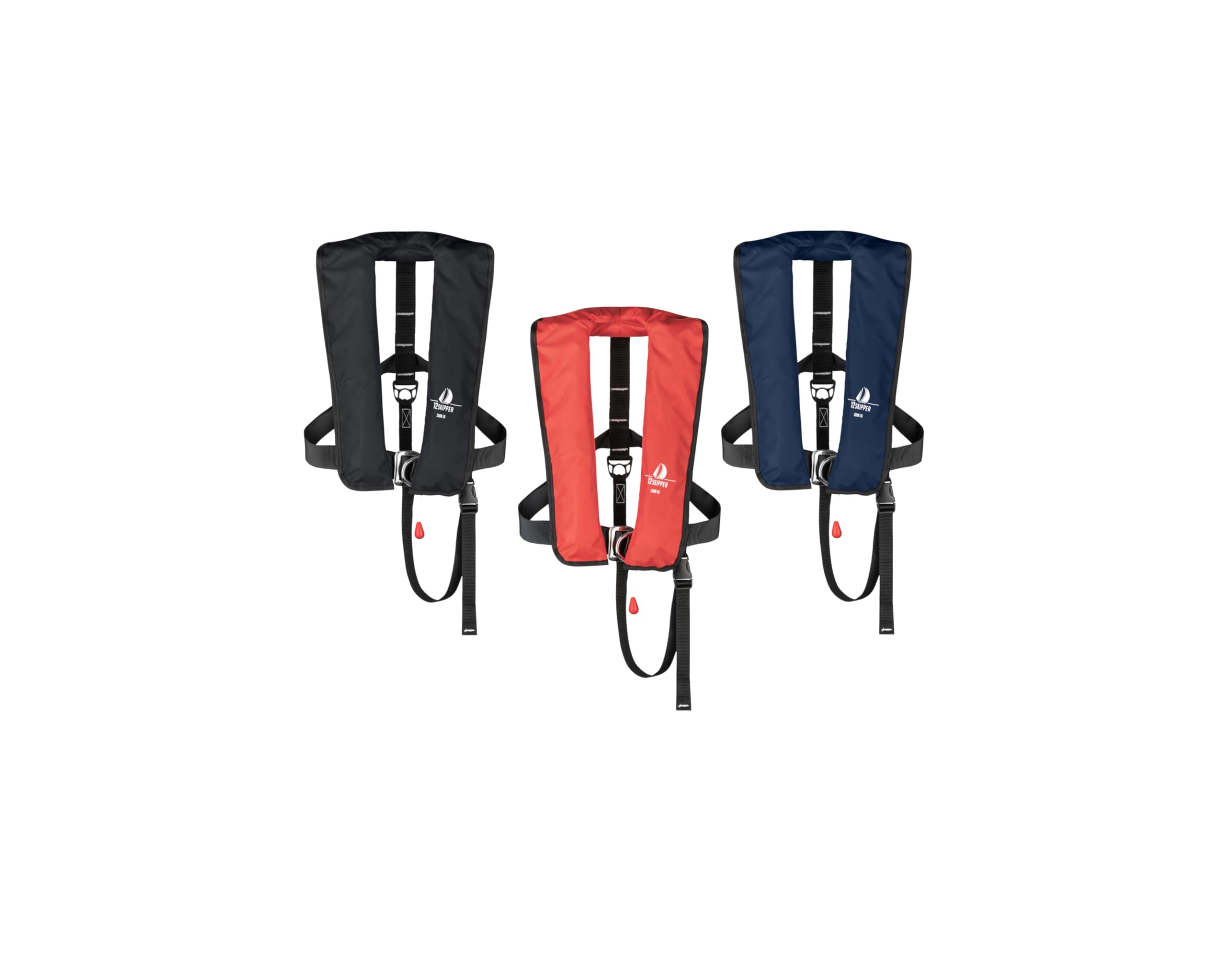 Automatik Rettungsweste 300N mit Harness, ISO 12402-2, Lifebelt/D-Ring, UML-Auslöser, 60g CO₂ Patrone, Schrittgurt, Erwachsene 40+ kg
