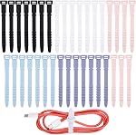 35 Pcs 4.5inch Attaches de câble en silicone, Attaques à glissière réutilisables Attages de câble élastique, Atteintes de fil de fixation Attachement de câble, Corde de câble Organisateur pour les câbles de téléphone de bureau à domicile USB Câbles