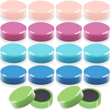 Fridge Magnets, 20PCS Strong Refrigerator Magnets, Small Round Magnets for Whiteboard, Fridge, Locker, Office, School, Classroom, Decorative Heavy Duty Cute Mini Magnets, Multi-Use Magnetic Set
