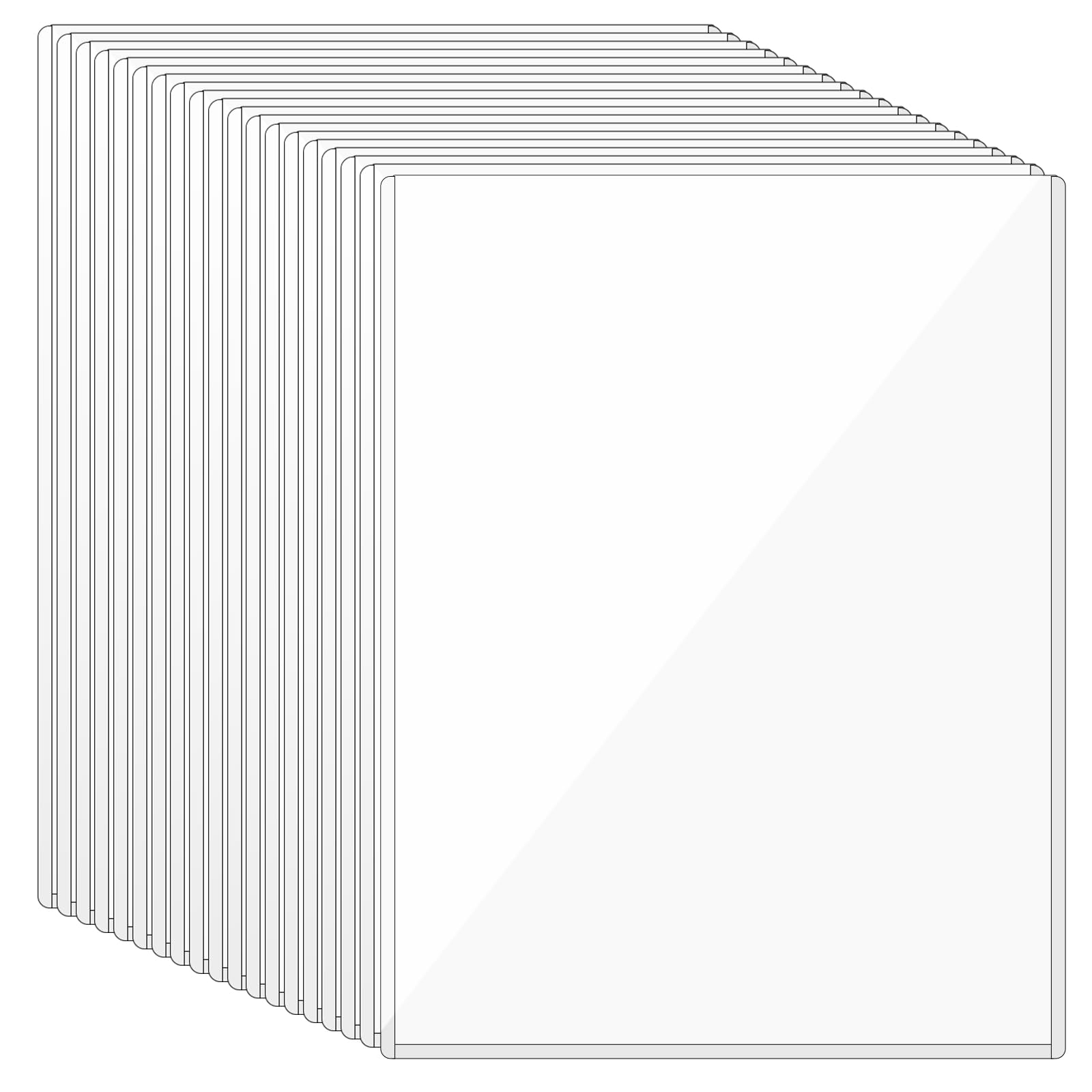 Paquete de 50 protectores de hojas rígidos transparentes, protectores de página de plástico duro de 11.1 x 8.5 pulgadas, fundas impermeables antiarañazos para fotos, contratos y menús