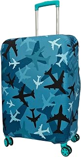 NT CREATION Printed Travel Luggage Cover for Suitcase - Stretchable & Scratchproof Trolley Bag Protector (Multi Plane, Med... — Luggage Covers