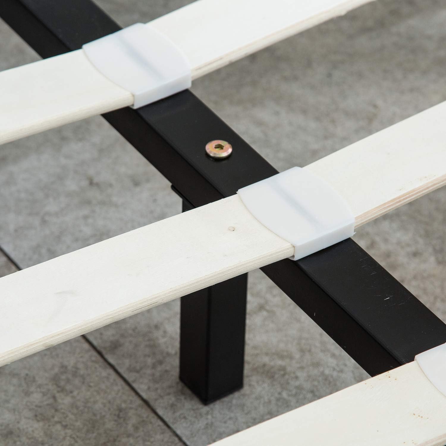 Modern Home Bedroom Bed Frame Contemporary Wood Steel PU-Leather Bed Multi-Color LED Light Headboard Queen Size White