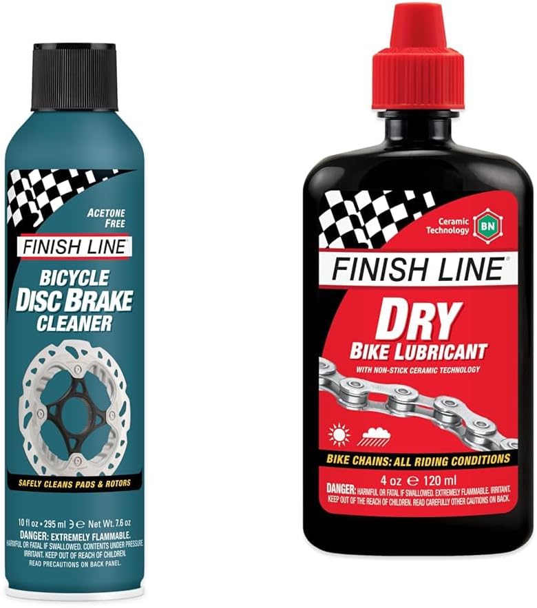 Finish Line Bicycle Disc Brake Cleaner & Dry Teflon Bicycle Chain Lube Bundle, 10