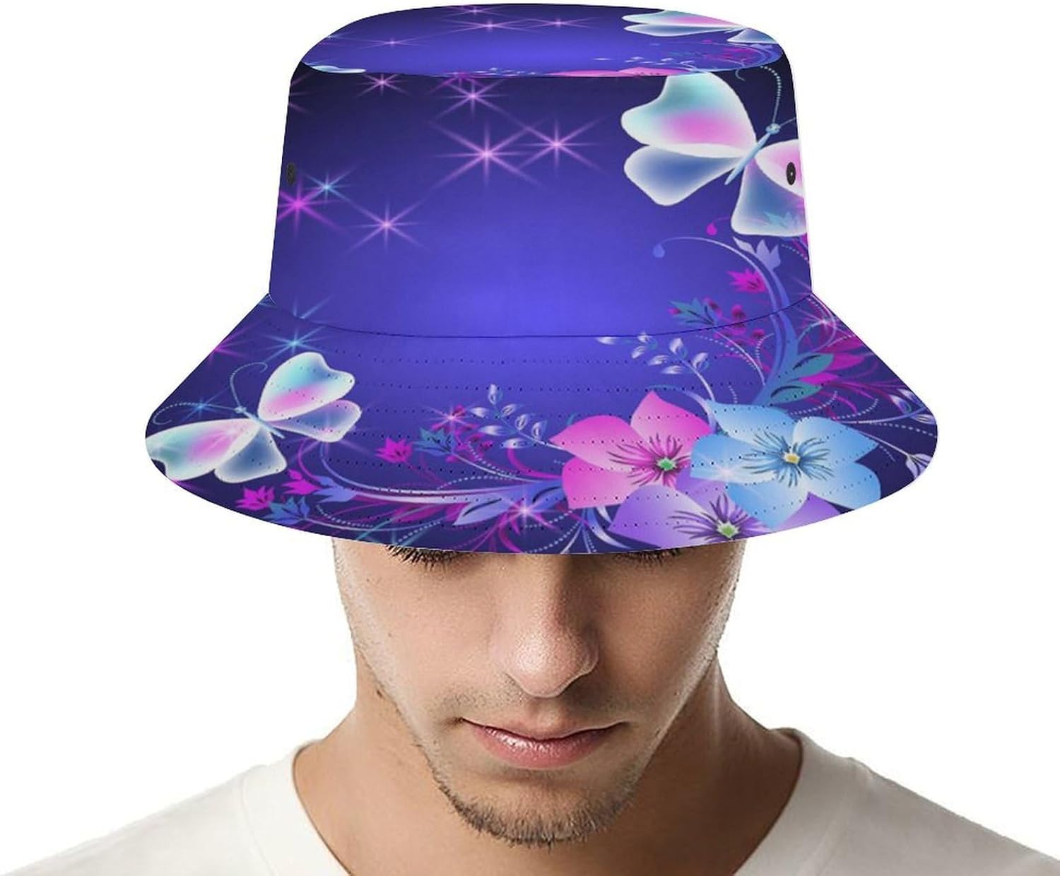 Beauty ButterflyBucket Hat for Women Men Novelty Sun Hats Fishermans Cap Outdoor Summer Travel Beach Caps