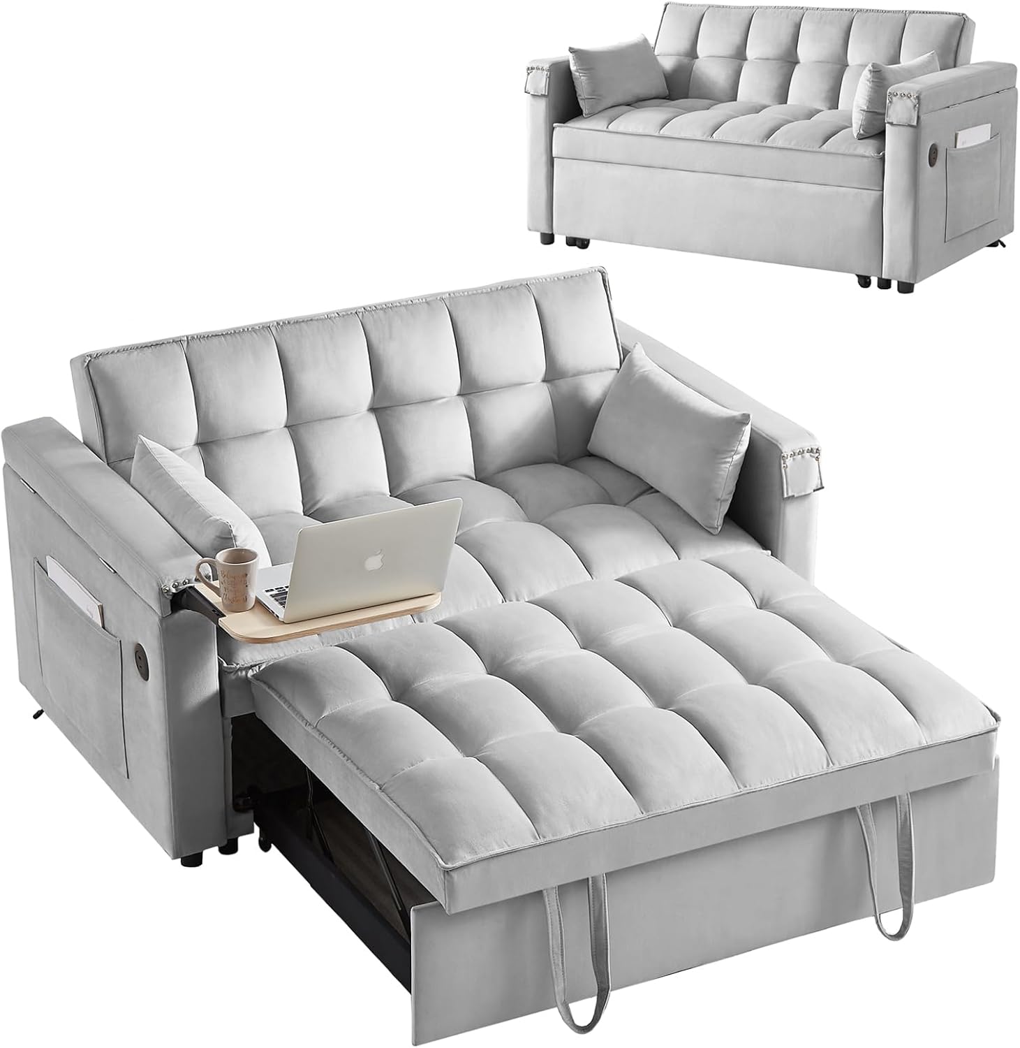 Amazon.com: 3 in 1 Sleeper Sofa Couch Bed, Convertible Sofa Bed with ...