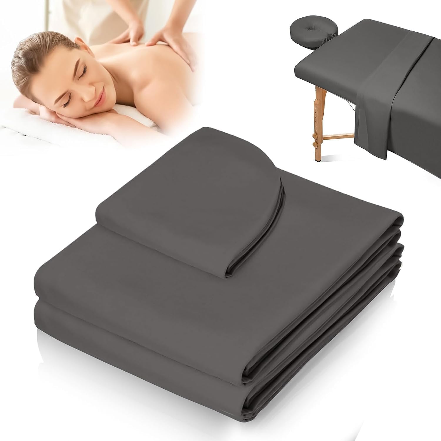 JNTKE Linens Massage Table Sheets Set,3 Piece Premium