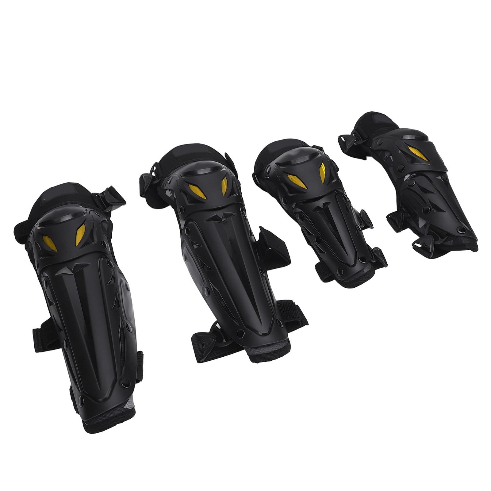 Generic Protège-Tibias de Genou de Moto Réglables pour Adultes de Course de Motocross, Armure de Protection de Coude Ergonomique, Matériau en Mousse et PP, Ensemble de 2 Pièces