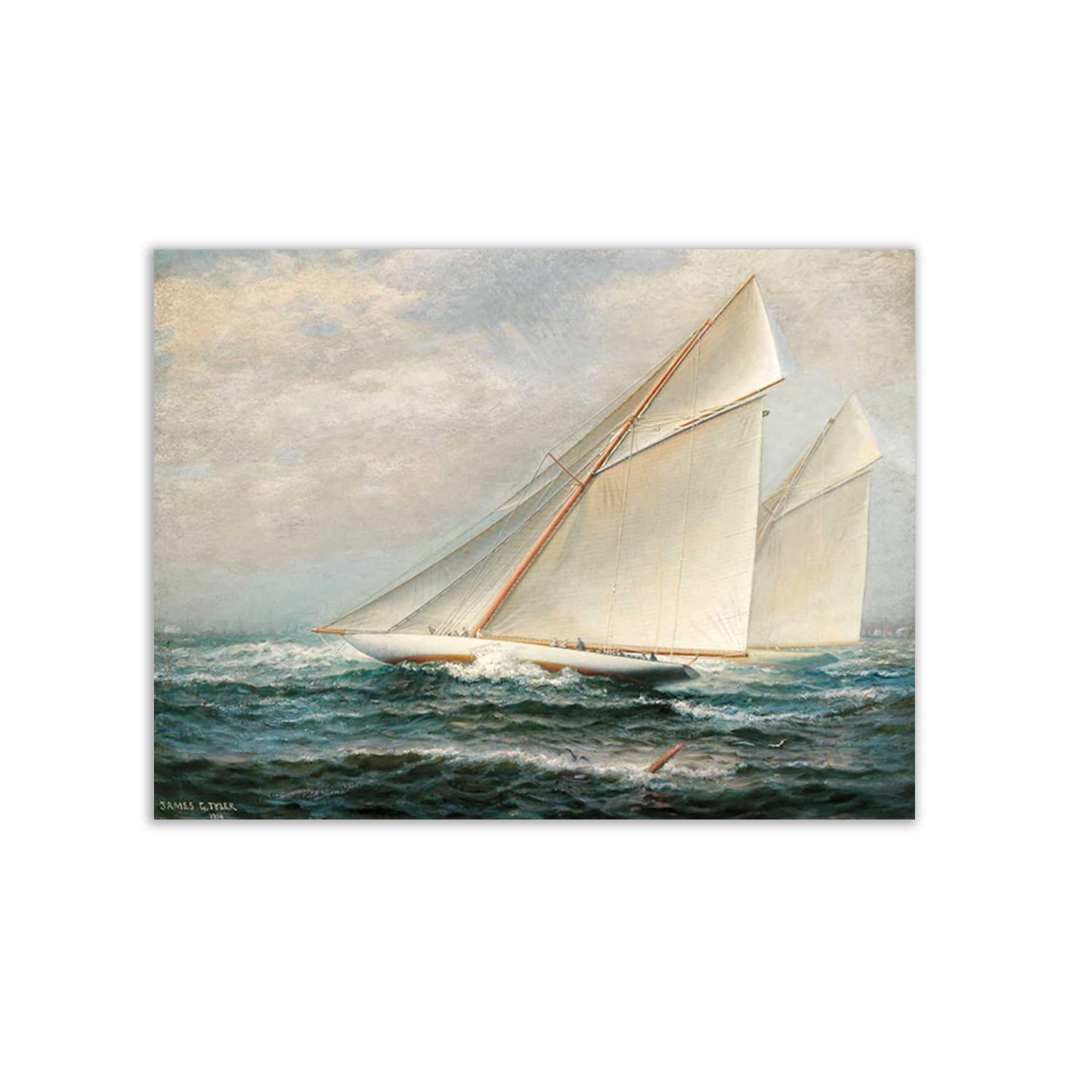 Poster James Gale Tyler America's Cup affiche course voilier vintage 100x75