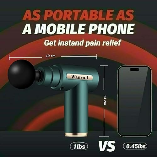 Miniatura 6 de Mini pistola de masaje, masajeador muscular de percusión de tejidos profundos, pistola de masaje de viaje, masajeador deportivo compacto, masajeador