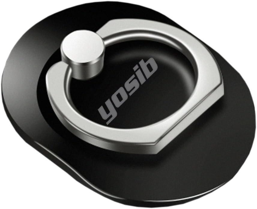 Phone Finger Ring Stand Holder 360° Rotation Universal Cellphone Slacker Stent Phone Bracket for iPhone Smart-Phone and Tablets (Black)