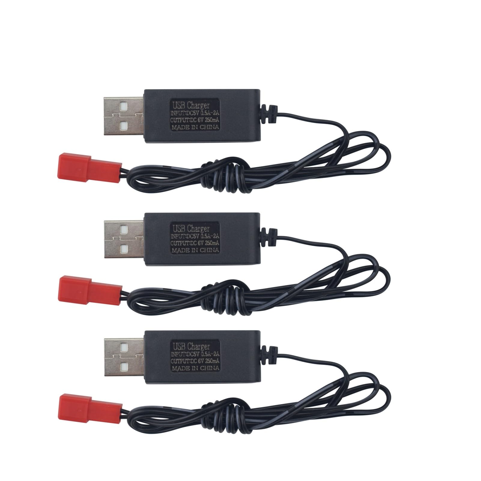 3x USB Ladekabel Mit JST-2P Stecker – Für RC Fernbedienungen 4.8V