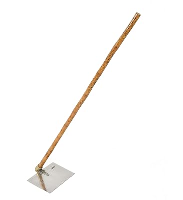 KRUFE® Stainless Steel Kudali Hoe & Dung Cleaning Spade Combo | Heavy-Duty Farming & Gardening Tool Set | 48” Wooden Han