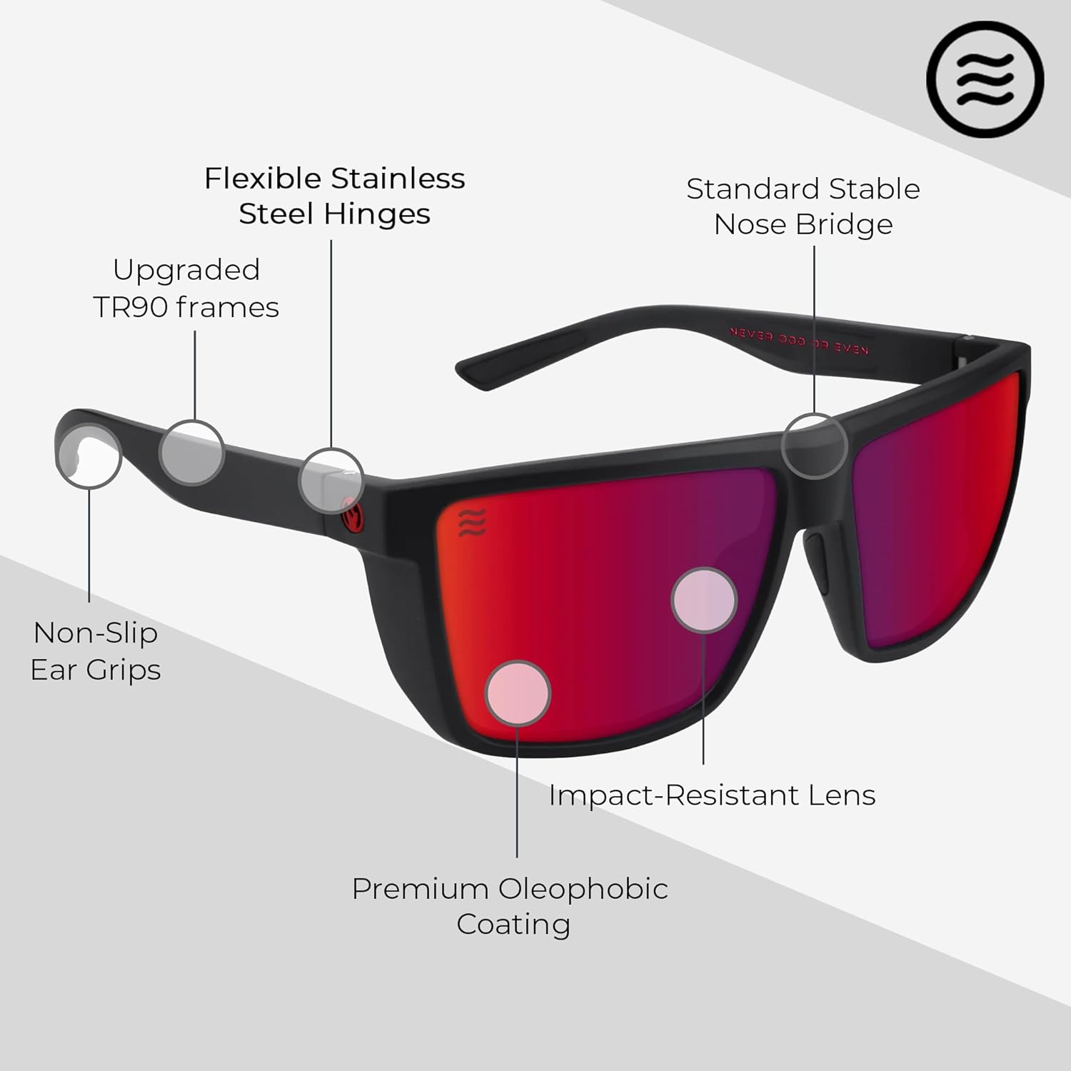 NEVEN TR90 Polarized Rectangular Sunglasses For Men & Women - UV 400 Sunglasses for Timeless Style