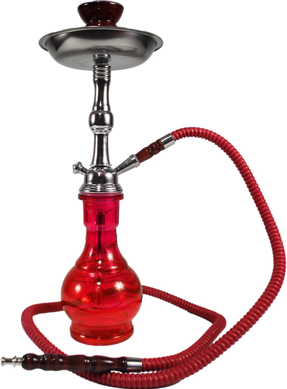 Deezer Elite Glass Hookah - Luxurious Shisha Experience, Premium Crystal Vase, Ultra-Smooth Draw System, Porcelain Bowl & Designer Tongs by Deezer - Sinbad (Pink)