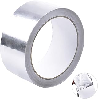20 m Ruban Adhésif en D'aluminium, Alu Feuille Bande D'étanchéité, Argent Dans Ruban Adhésif Aluminium pour Réparation, Aération Climatisation, Isolation Thermique, 45 mm