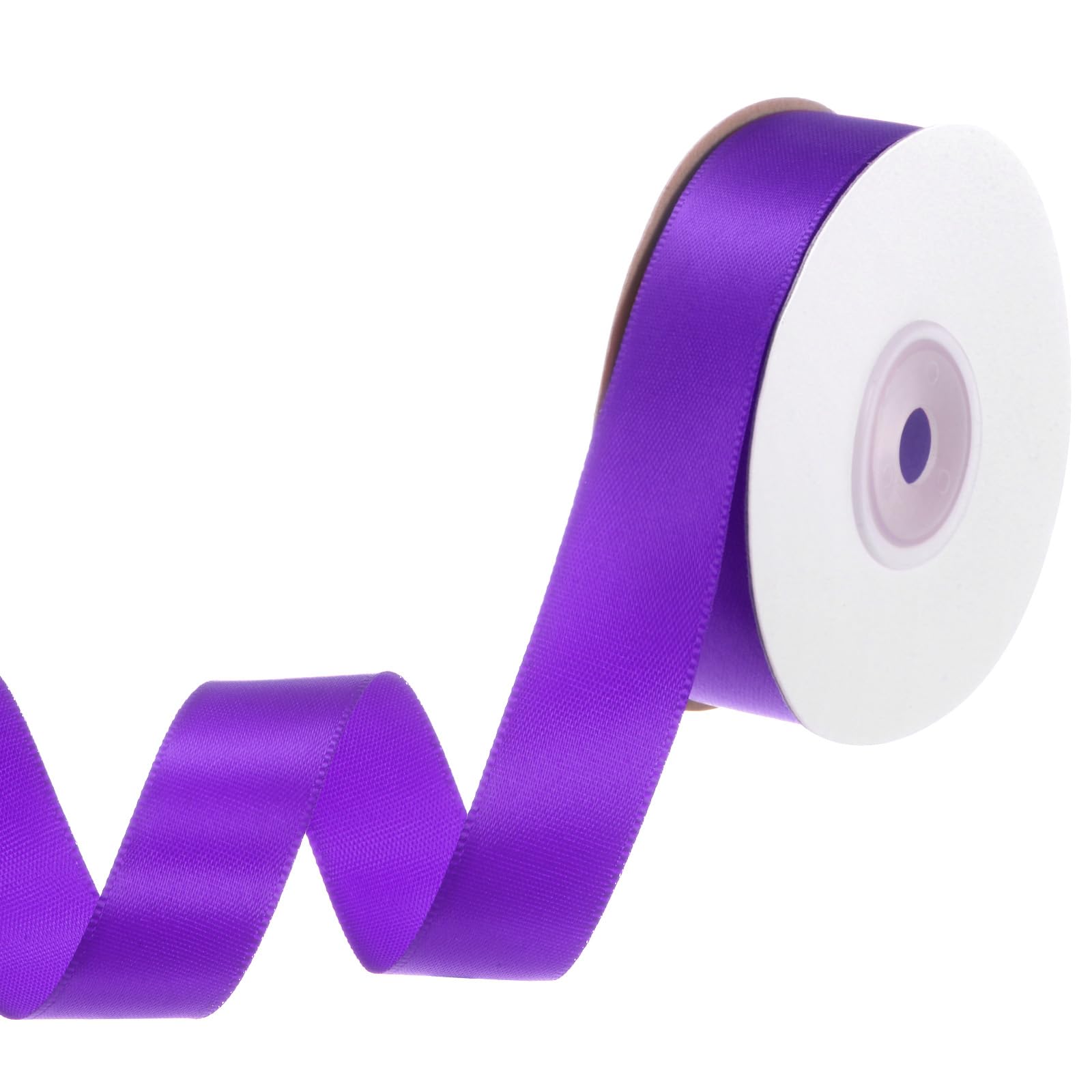 M METERXITY Purple Satin Ribbon, 25 Yards 3/4 Inch Wide Polyester Fabric Ribbons Roll Gift Wrap Ribbon for Bows Bouquet Floral Hair Wrapping Wedding Party Home Decorations Craft Ribbon