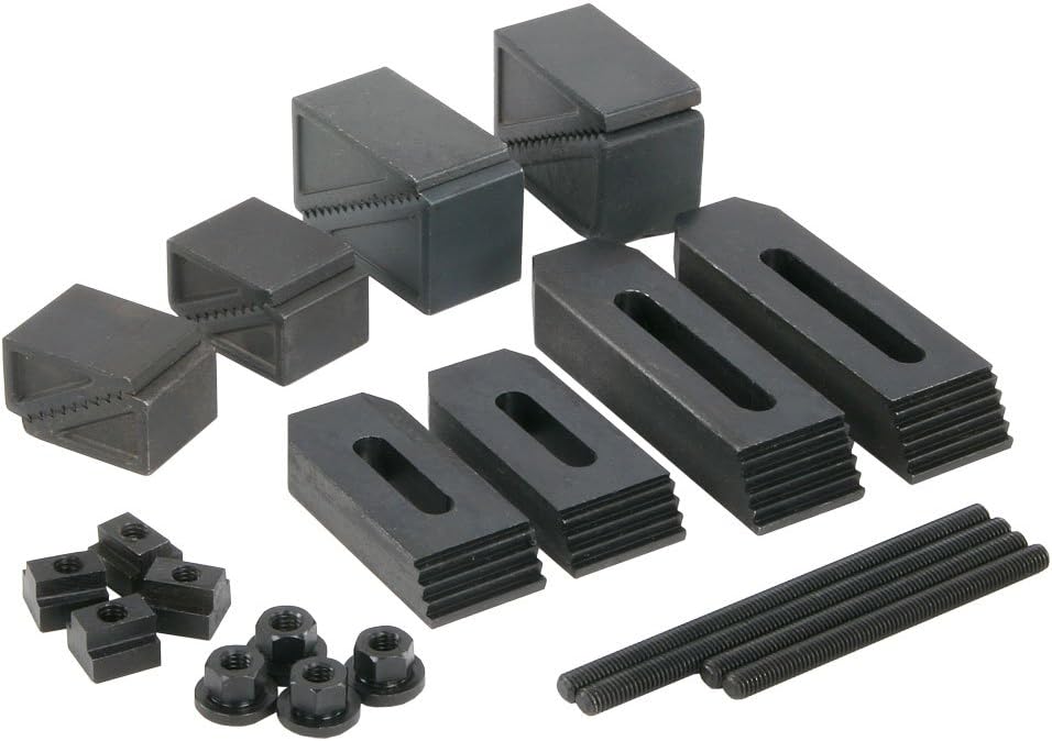 Clamping Kit for 8 mm T-Slot, 24 Piece - Black