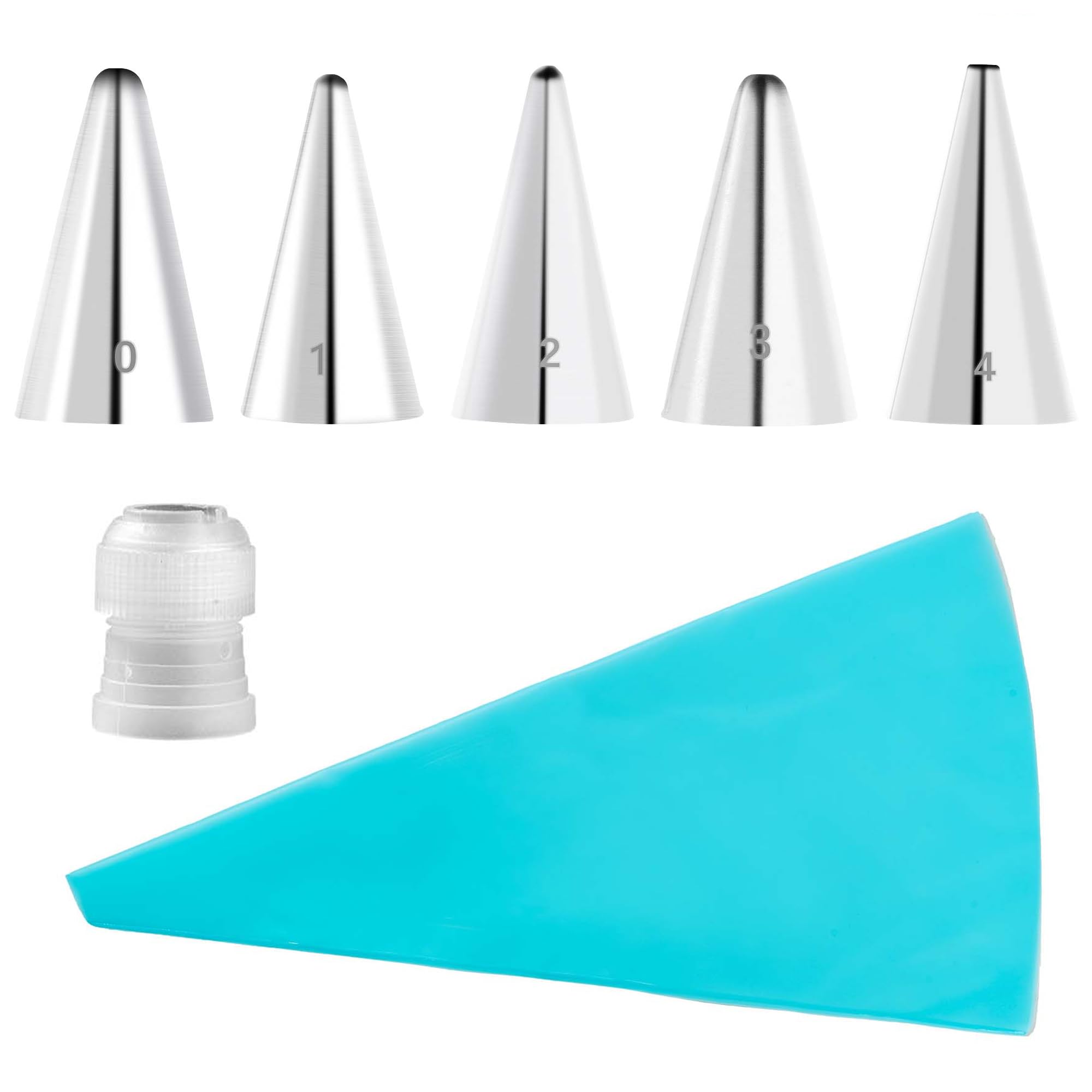 gootrades 7 pcs-Set decoración de pasteles consejos (5 y tubo, 1 acoplador, 1 manga pastelera de silicona)