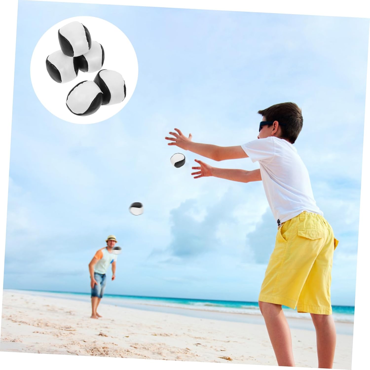 SUPVOX 5pcs Leather Bean Bags for Boys and Girls Small Size Toss Game Toys Sandbags for Children Fun Backyard Games Supplies image 3