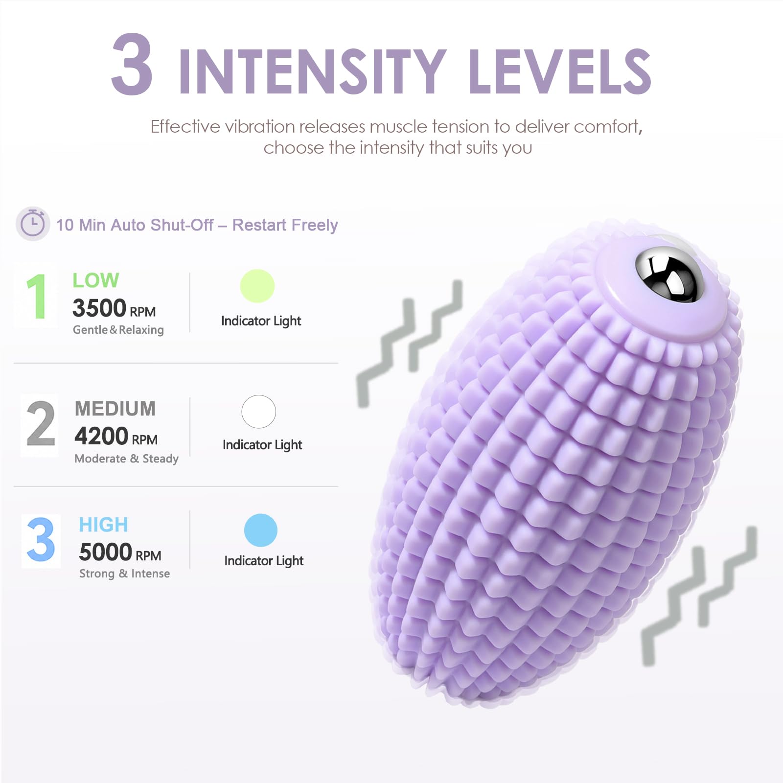 Bola de masaje vibratoria para recuperación muscular, bola de masaje miofascial de silicona, alivio de la fascitis plantar, liberación de cadera y psoas, rodillo de tejido profundo y punto de