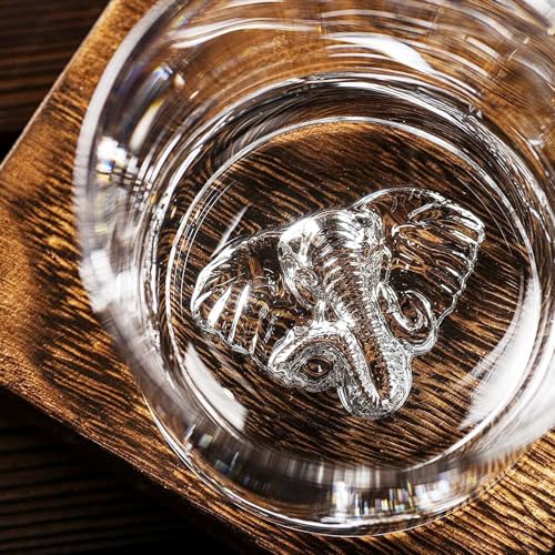 Image of Melbify Plain Elephant Whiskey Glass Gift Set | 4 pcs Set | 300 ML | Ultra-Premium | Imported | Luxurious | Ideal for Wedding Gifts, Anniversary, VIP and Corporate Gifts