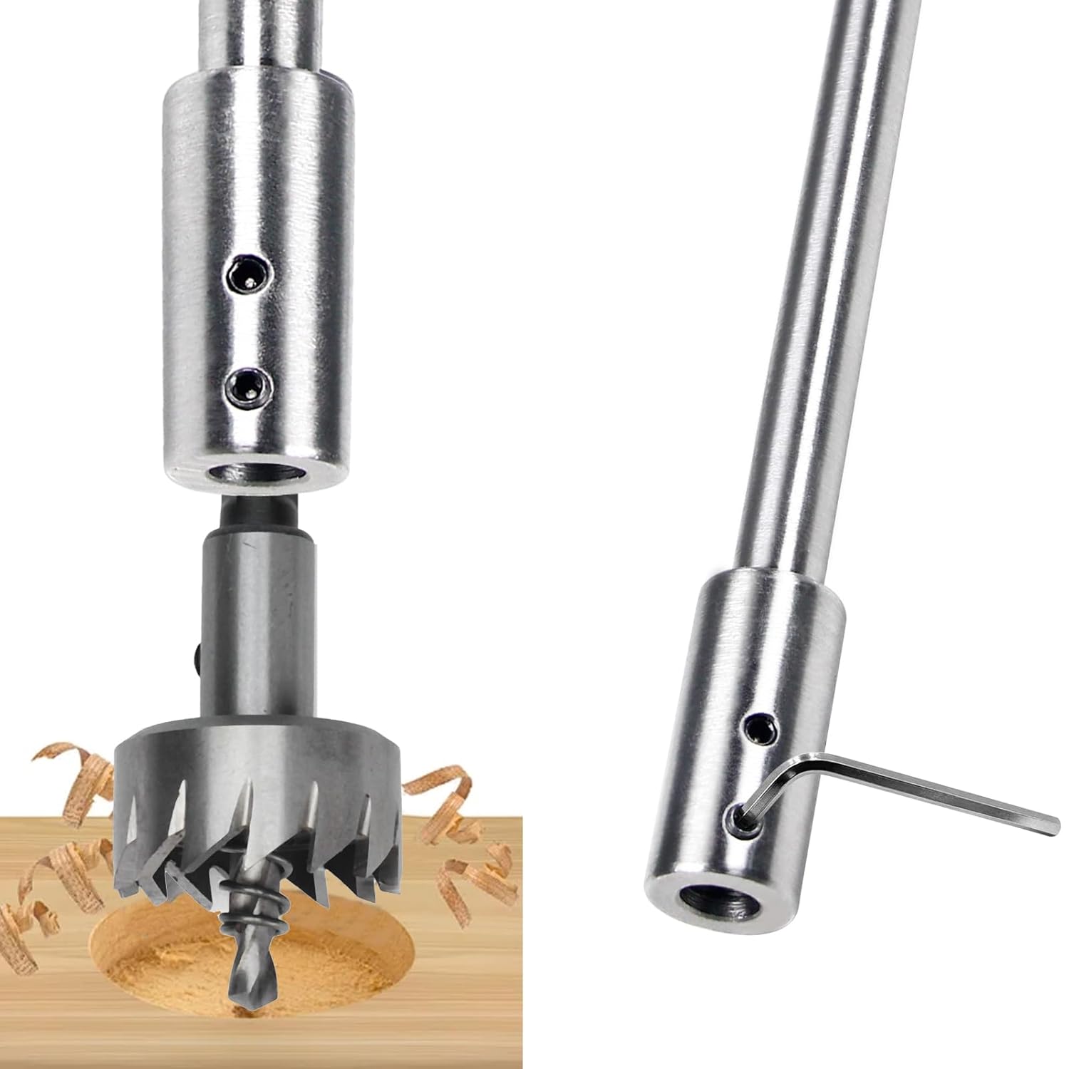 Utoolmart 10 inch Forstner Bit Extension for Adding Over 8-3/4 inches of Drilling Depth to Your Forstner Bit Ideal for Wood Turners Furniture and Construction (3/8 inch Collet)