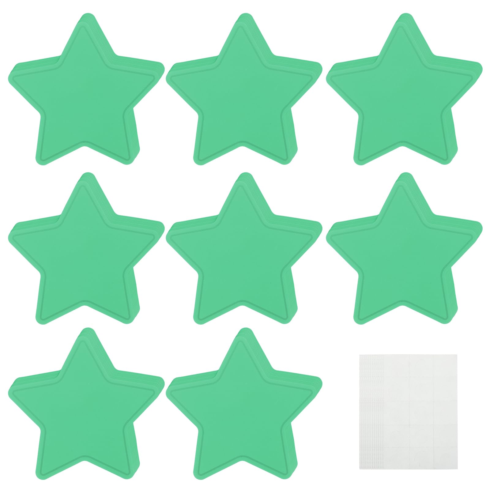 sourcing map 108Pcs Stars Cutouts, 3.5 x 4 Inch Paper Star Shaped Paper Cards for Bulletin Board Decorations, Wall Cut-Outs Classroom DIY Craft(Green, with 120 Dot Glue)