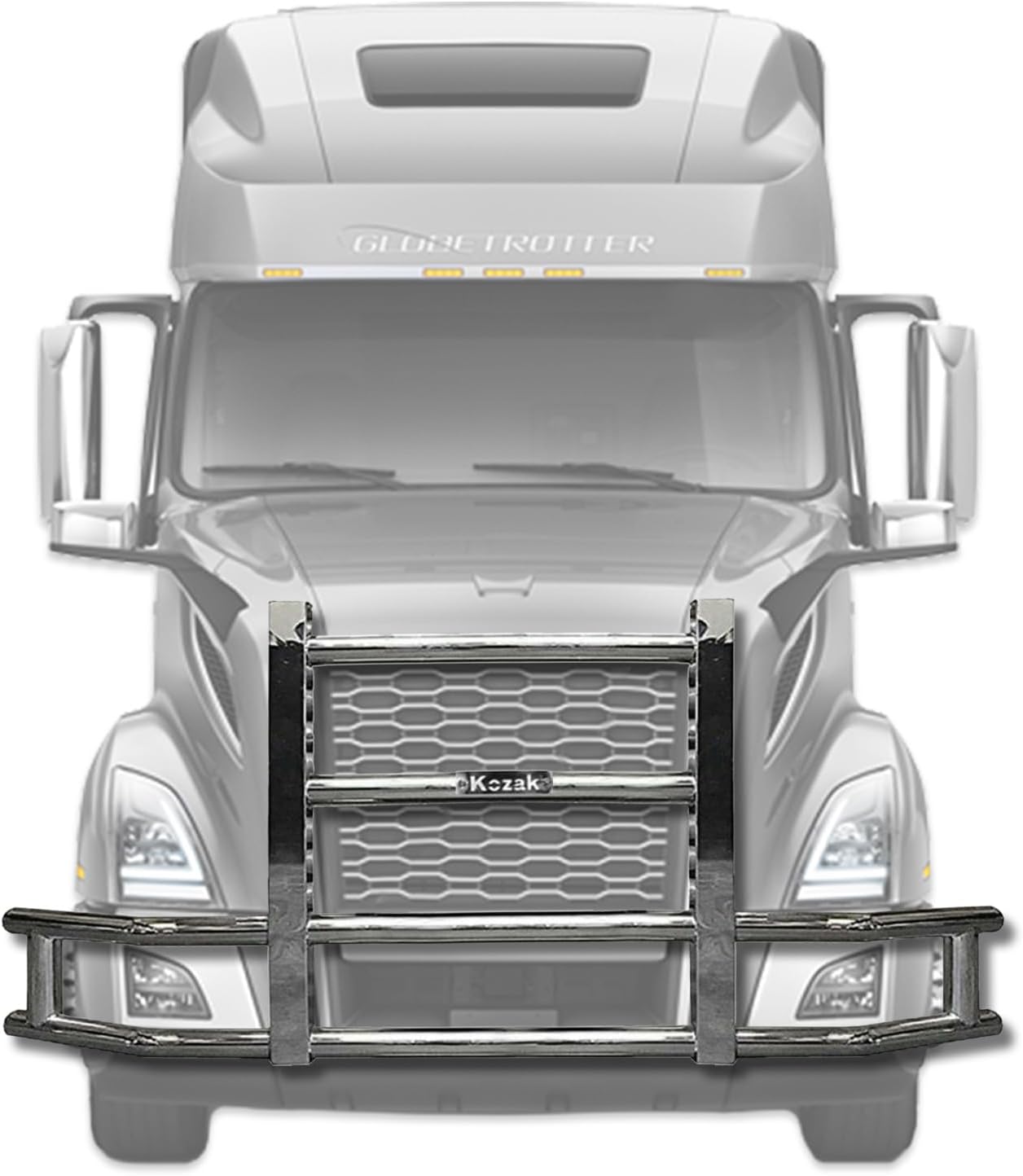 Compatible with Volvo VNL 2018-2025 Front Grille Deer Bumper Guard for Semi Truck (92"x43") + Bracket